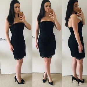 Adrianna Papel Black Lace Strapless Dress